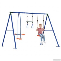 Ensemble de balançoires d'extérieur Multicolore Acier et PE 648313648313