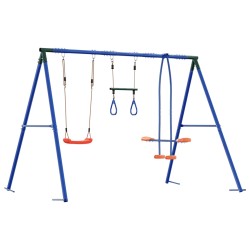 Ensemble de balançoires d'extérieur Multicolore Acier et PE 648313648313