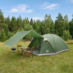 Tente Cabane avec toit Vert 6 personnes Polyester et Acier 648320648320