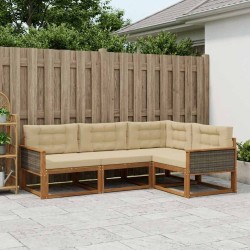 Ensemble de canapés d'extérieur 4 pcs Naturel et Beige 648327648327