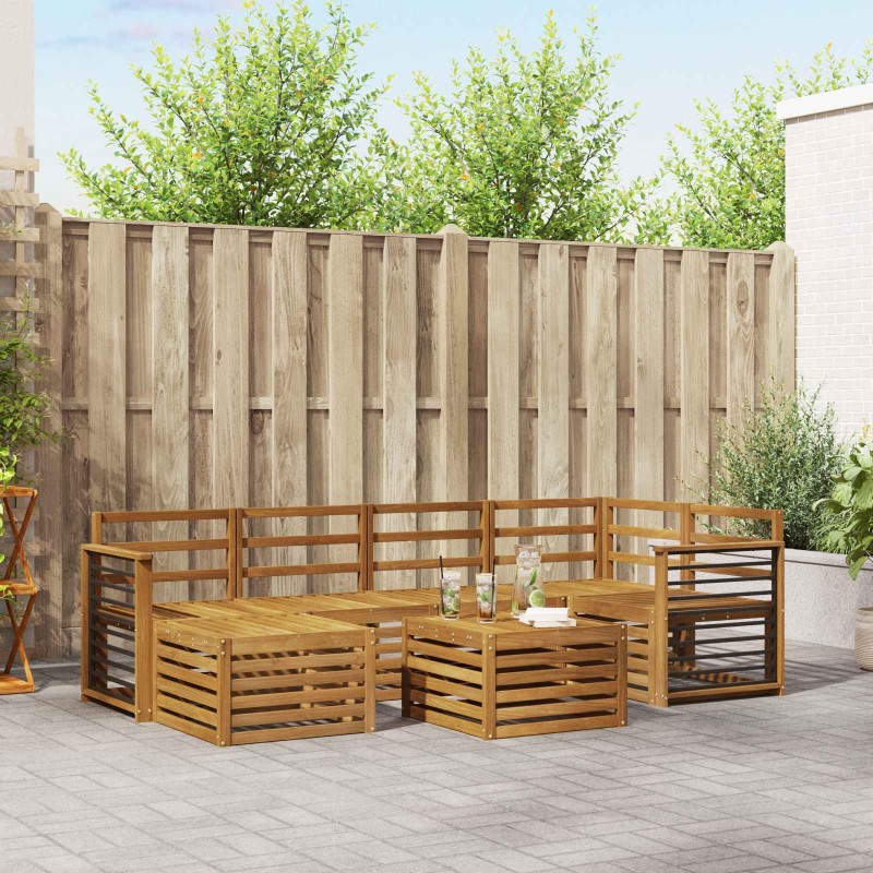 Ensembles de canapés Naturel Bois d'Acacia Massif 648329648329