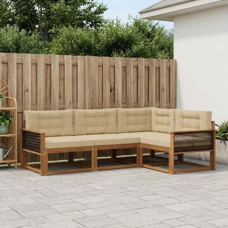 Ensemble de canapés d'extérieur 4 pcs Naturel et Beige 648330648330
