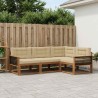 Ensemble de canapés d'extérieur 4 pcs Naturel et Beige 648330648330