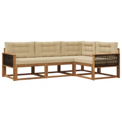 Ensemble de canapés d'extérieur 4 pcs Naturel et Beige 648330648330