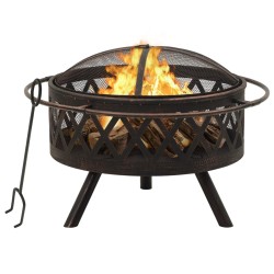 Foyer rustique avec tisonnier 76 cm XXL Acier 648332648332