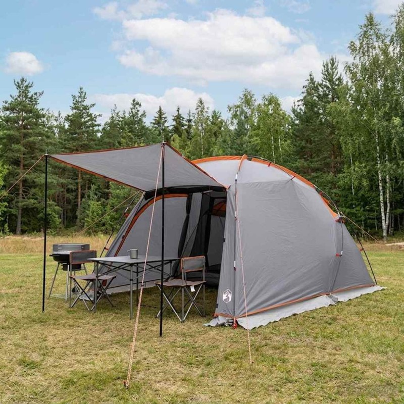 Tente tunnel Gris et orange 361 x 235 x 147 cm 648333648333