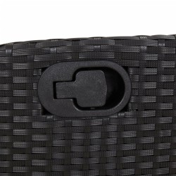 Ensemble à manger de jardin coussins 5pcs Noir Résine tressée 648340648340