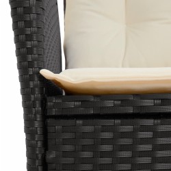 Ensemble à manger de jardin coussins 5pcs Noir Résine tressée 648340648340