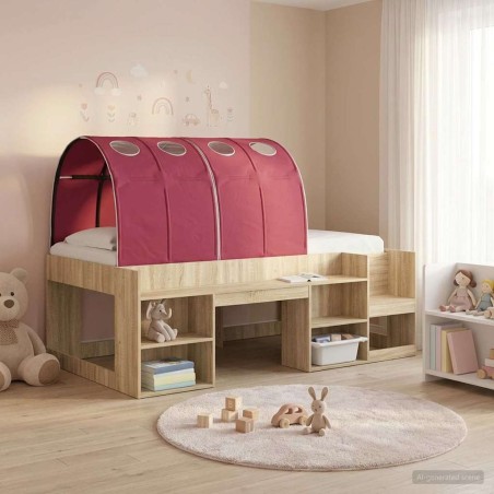 Tunnel de lit 2 pcs Rouge 211 x 67,5 x 2 cm Polyester 648343648343