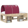 Tunnel de lit 2 pcs Rouge 211 x 67,5 x 2 cm Polyester 648343648343