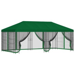 Gazebo avec murs latéraux 6 x 3 m Vert Polyester et Acier 190 648346648346