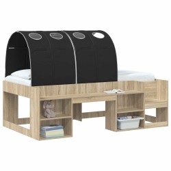 Tunnel de lit 2 pcs Noir 211 x 67,5 x 2 cm Polyester 648349648349