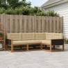 Ensemble de canapés d'extérieur 4 pcs Naturel et Beige 648352648352