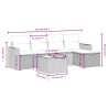 Ensemble de canapé de jardin 6 pcs avec coussins marron résine tressée 648360648360