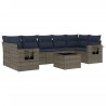Ensemble de canapé de jardin 8 pcs avec coussins gris résine tressée 648364648364