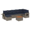 Ensemble de canapé de jardin 8 pcs avec coussins gris résine tressée 648366648366