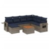 Ensemble de canapé de jardin 8 pcs avec coussins gris résine tressée 648368648368