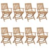Chaises pliables de jardin lot de 8 avec coussins Bois d'acacia 648371648371