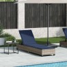 Transat avec coussins gris 55 x 200 x 25,5 cm en rotin synthétique 648380648380