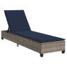 Transat avec coussins gris 55 x 200 x 25,5 cm en rotin synthétique 648380648380
