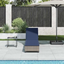 Transat avec coussins gris 55 x 200 x 25,5 cm en rotin synthétique 648380648380