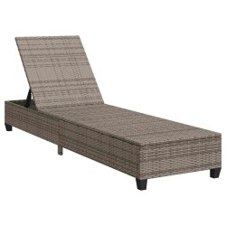 Transat avec coussins gris 55 x 200 x 25,5 cm en rotin synthétique 648380648380