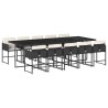 Ensemble à manger de jardin 11 pcs coussins noir résine tressée 648383648383
