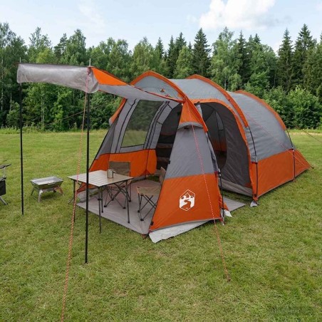 Tente tunnel Gris et orange 390 x 215 x 152 cm 648384648384
