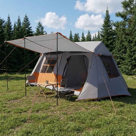 Tente tunnel Gris et orange 400 x 278 x 182 cm 648385648385