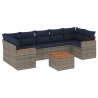 Ensemble de canapé de jardin 8 pcs avec coussins gris résine tressée 648399648399