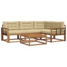 Ensemble de canapés d'extérieur 5 pcs Naturel et Beige 648401648401