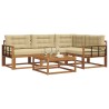 Ensemble de canapés d'extérieur 5 pcs Naturel et Beige 648401648401