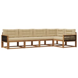 Ensemble de canapés d'extérieur 5 pcs Naturel et Beige 648402648402