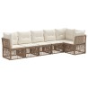 Ensemble de canapé de jardin 6 pcs Beige polyrotin 648413648413