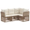 Ensemble de canapé de jardin 4 pcs Beige polyrotin 648419648419
