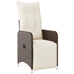 Ensemble de bistro de jardin 5 pcs coussins marron poly rotin 648426648426