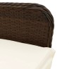Ensemble de bistro de jardin 5 pcs coussins marron poly rotin 648426648426