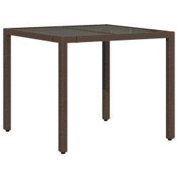 Ensemble de bistro de jardin 5 pcs coussins marron poly rotin 648429648429