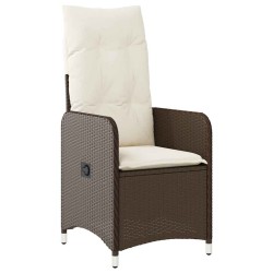 Ensemble de bistro de jardin 5 pcs coussins marron poly rotin 648435648435