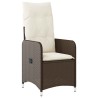 Ensemble de bistro de jardin 5 pcs coussins marron poly rotin 648435648435