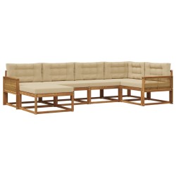 Ensemble de canapés d'extérieur 6 pcs Naturel et Beige 648452648452