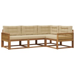 Ensemble de canapés d'extérieur 4 pcs Naturel et Beige 648453648453