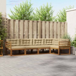 Ensemble de canapés d'extérieur 5 pcs Naturel et Beige 648456648456