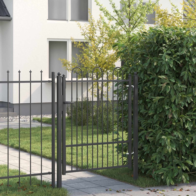 Porte de Clôture HORST 100 x 125 cm métal Noir Verrouillable 648458648458