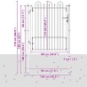 Porte de Clôture HORST 100 x 125 cm métal Noir Verrouillable 648458648458
