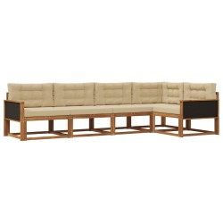 Ensemble de canapés d'extérieur 5 pcs Naturel et Beige 648459648459