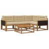 Ensemble de canapés d'extérieur 5 pcs Naturel et Beige 648460648460