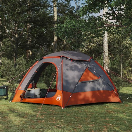 Tente en dôme avec housse imperméable amovible Gris et orange 648462648462