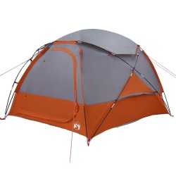 Tente en dôme avec housse imperméable amovible Gris et orange 648462648462