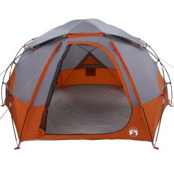 Tente en dôme avec housse imperméable amovible Gris et orange 648462648462
